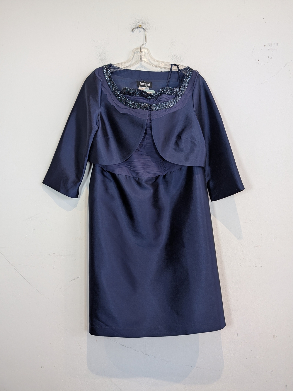 Jovani Navy Embellished Two-Piece Dress Set, Size 14